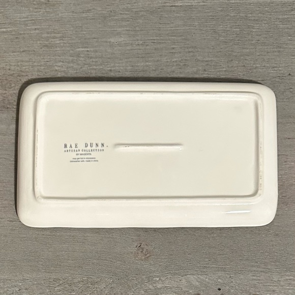 Rae Dunn by Magenta 9x5 Trinket Tray SELFIE (Defect) White Ceramic Farmhouse - Picture 3 of 4